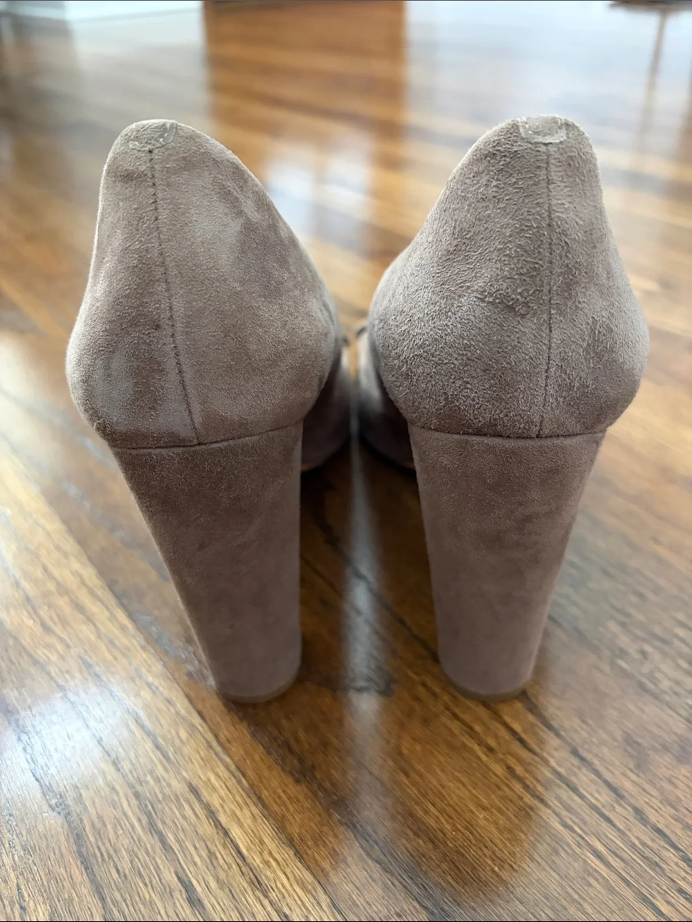 J. Crew Taupe Suede Studded Round Toe High Heel Pumps
